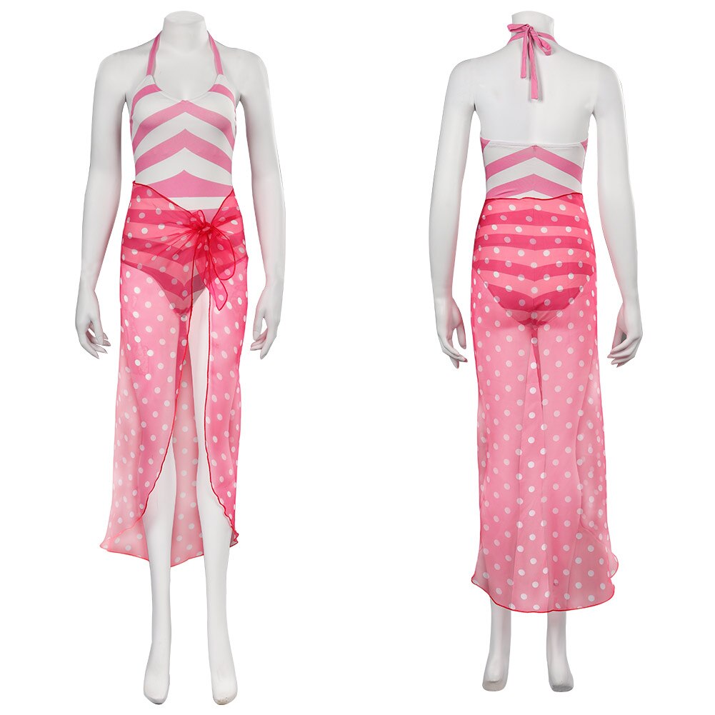 Barbie Margot Robbie Cosplay Swimsuit & Skirt Set - Women's Summer Swimwear Jumpsuit Costume for Halloween, Carnival & Pool Parties | Perfect for Cosplay Events & Beach Vacations