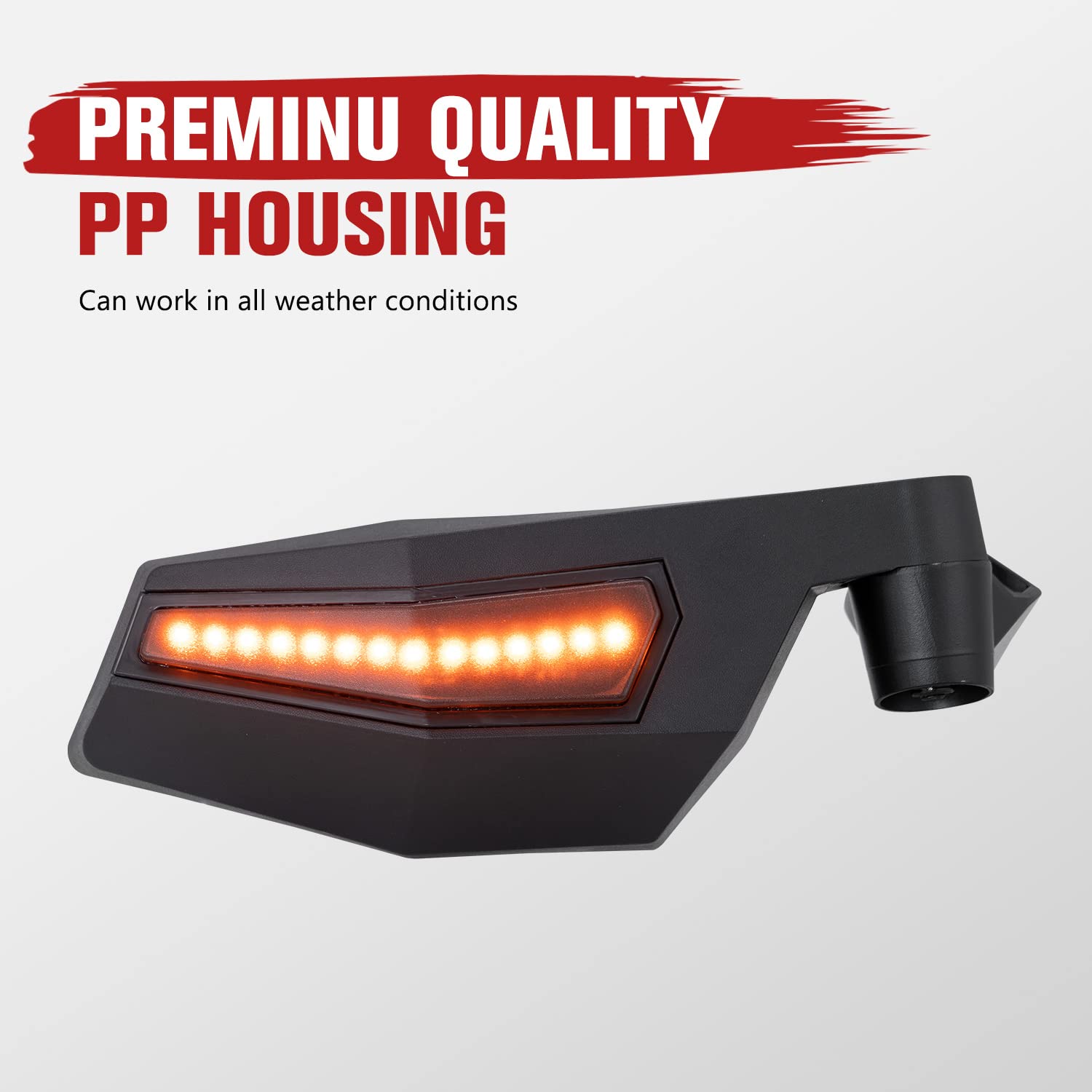2020-2024 Polaris RZR Pro XP/Pro XP4/Turbo R/PRO R LED Side Mirrors with Adjustable Breakaway Design & Turn Signals - Replacement #2883762 - Perfect for Off-Roading & Night Driving
