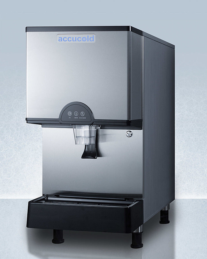Accucold Stainless Steel Ice & Water Dispenser with Optional Filter - AIWD282 | Perfect for Home, Office, and Outdoor Use