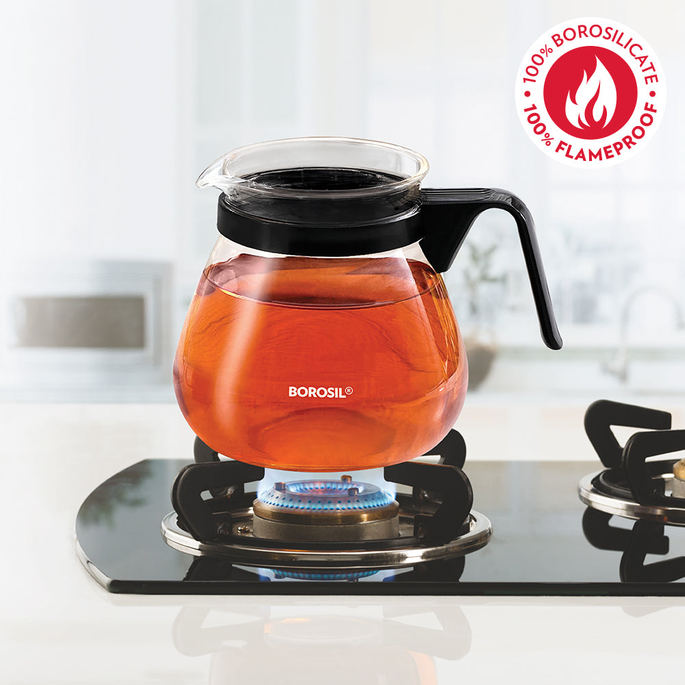 Premium Borosilicate Glass Carafe with Built-in Lid Strainer - 1 Liter Capacity - Ideal for Iced Tea, Coffee, Cold Brew & Water Infusion - Perfect for Home, Office & Restaurants