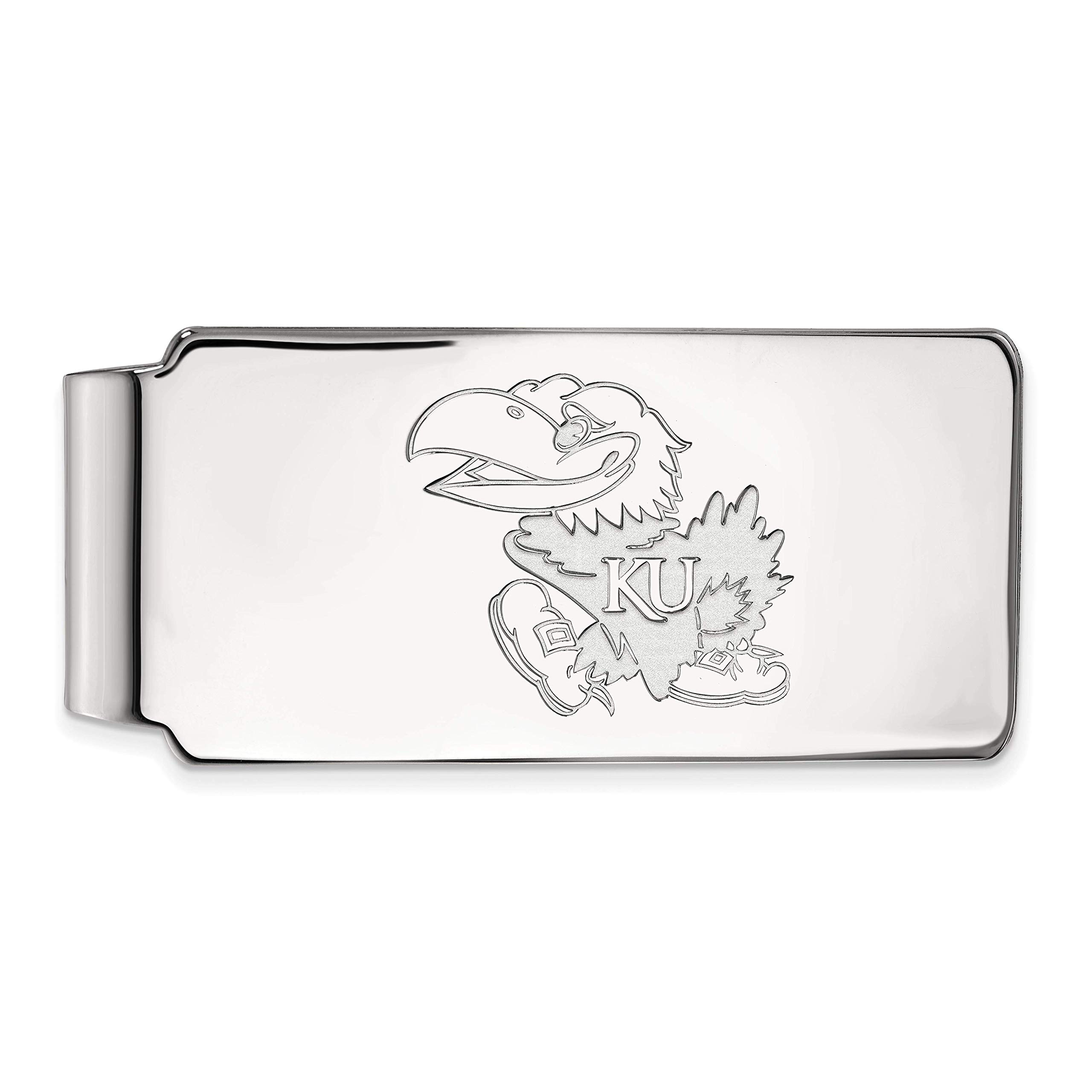 University of Kansas Jayhawks Sterling Silver Money Clip (53x24mm) - Perfect Gift for KU Alumni & Fans, Ideal for Graduation, Game Days & Everyday Use