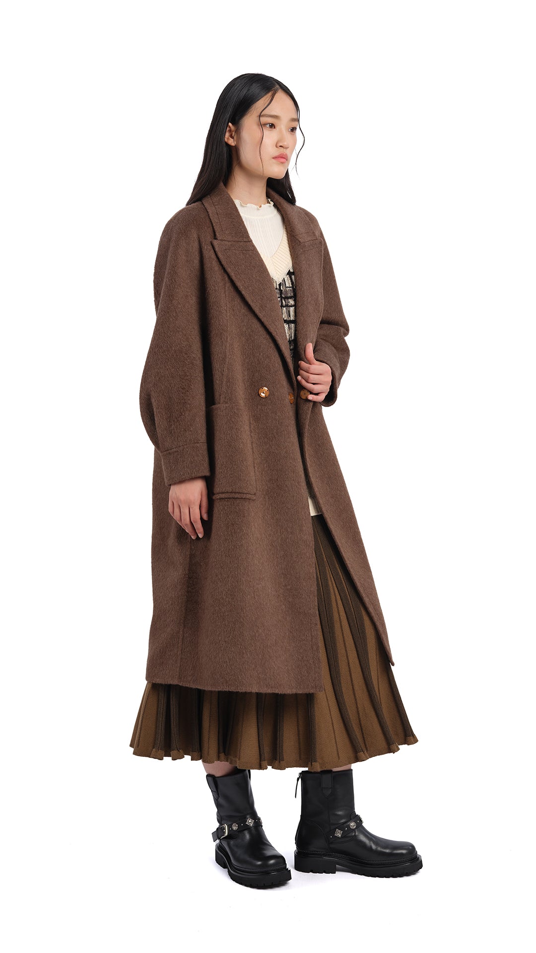 Double Face Coat for Women - Reversible Winter Jacket with Pockets | Warm & Stylish Outerwear for Cold Weather, Work & Casual Outings
