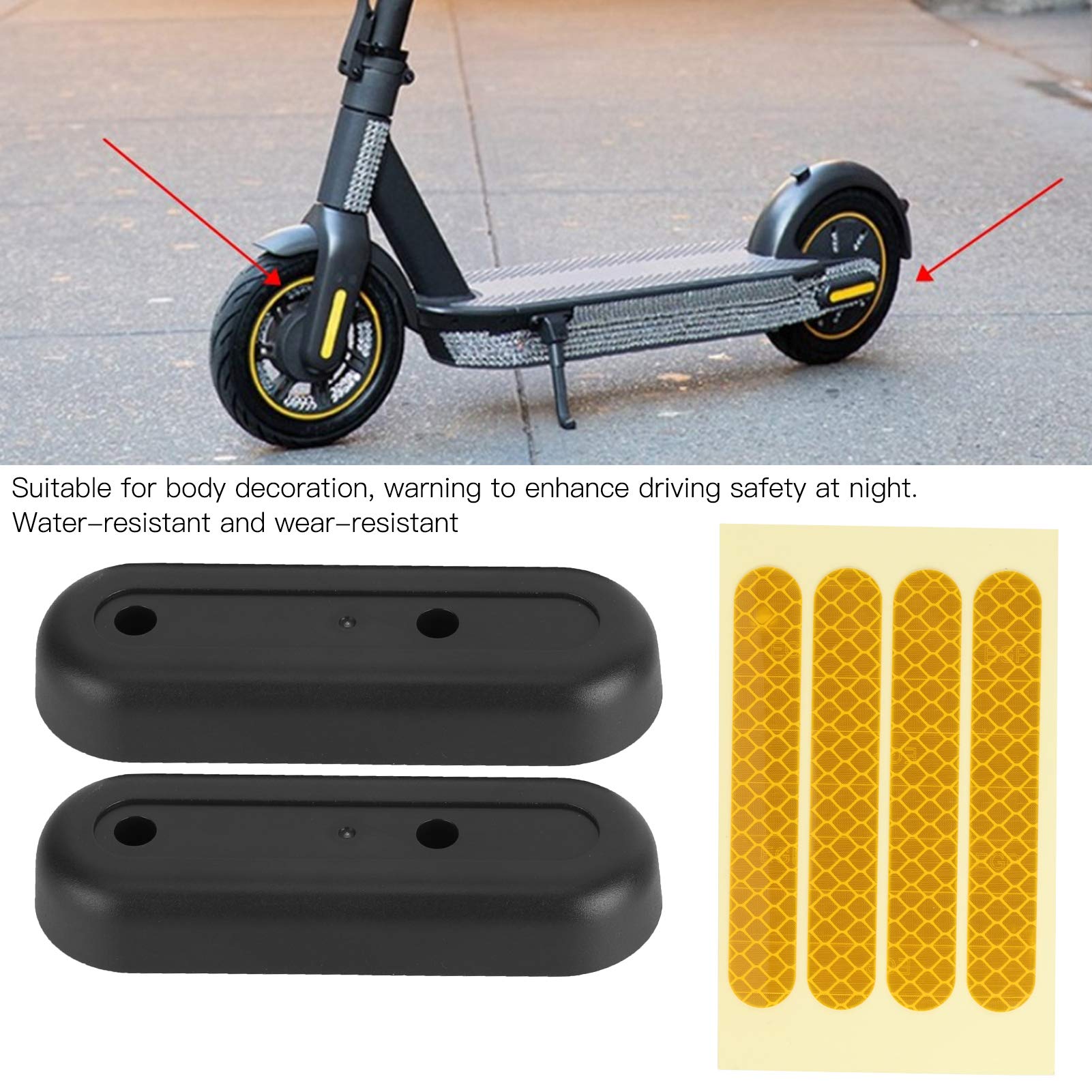 2 Pack Rear Fork Decorative Covers with Reflective Stickers - Compatible with Ninebot MAX G30 Electric Scooter - Enhance Safety & Style for Night Riding & Urban Commuting