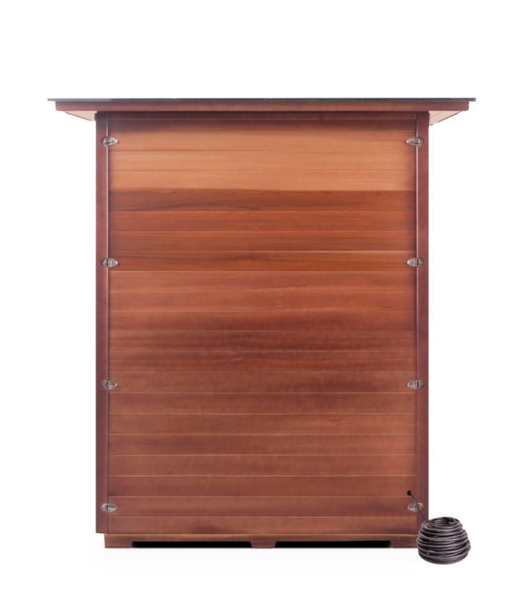 Enlighten Sauna Rustic 3-Person Full Spectrum Infrared Sauna for Indoor & Outdoor Use - Perfect for Home Relaxation, Detox, and Muscle Recovery