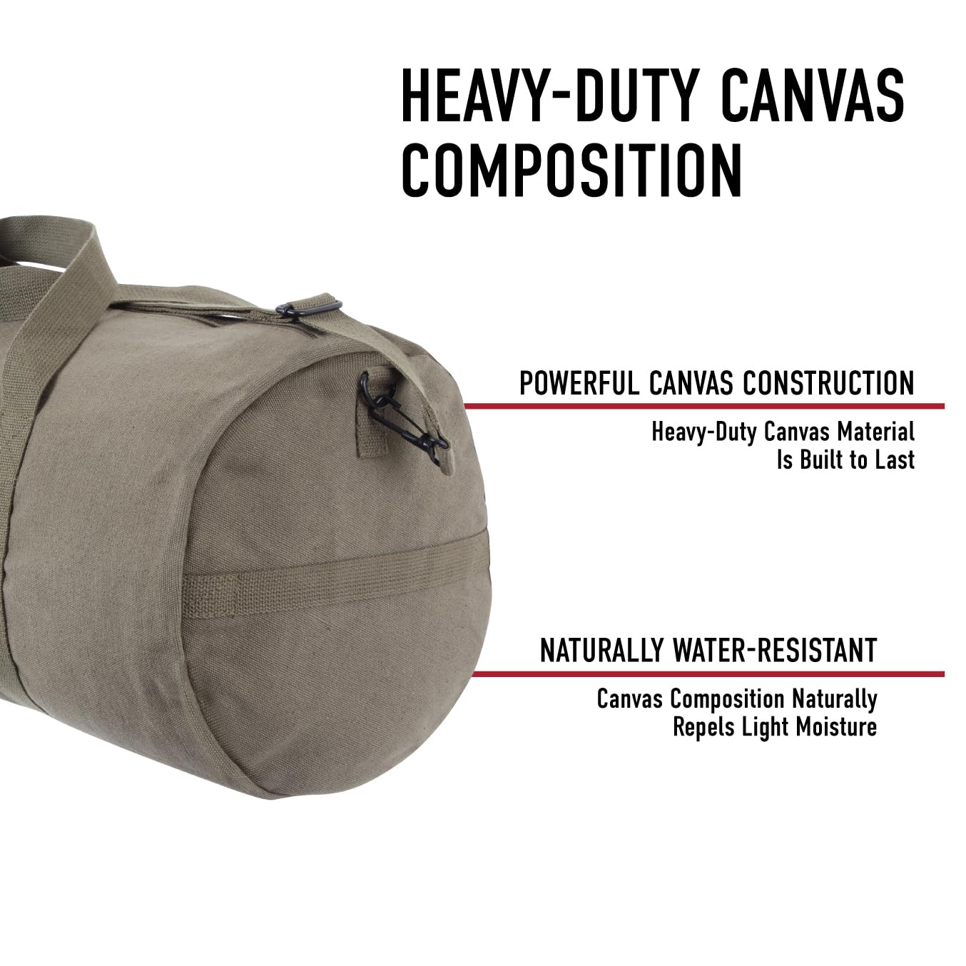 Rothco 22210 Heavy Duty Canvas Shoulder Duffle Bag - Military Style Travel Duffel for Gym, Camping & Outdoor Adventures