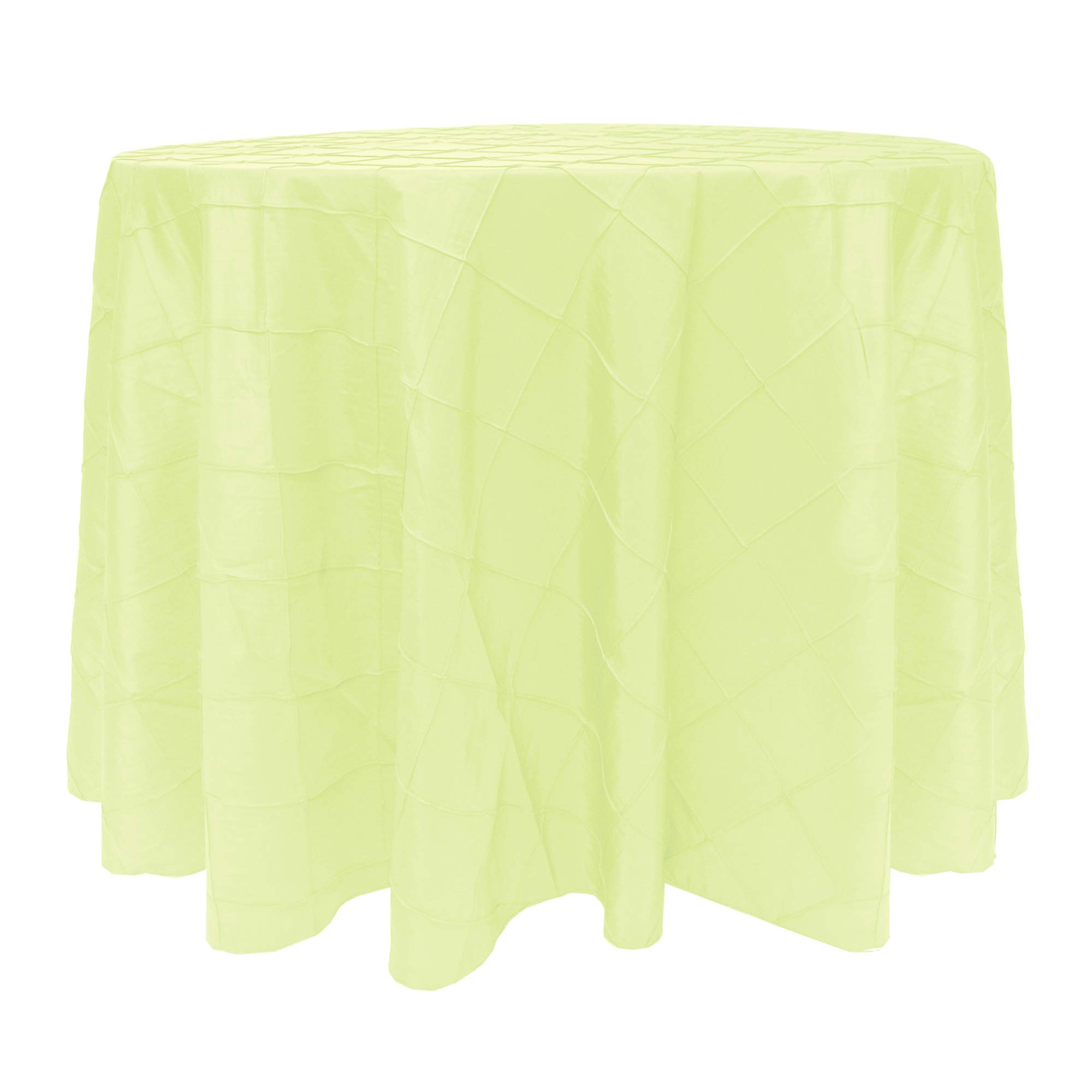 60-Inch Round Tablecloth - Embroidered Pintuck Taffeta Fabric for Dining Tables Under 60