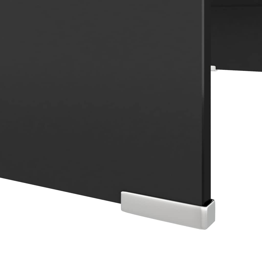 Modern TV Stand with Glass Shelf - 27.6