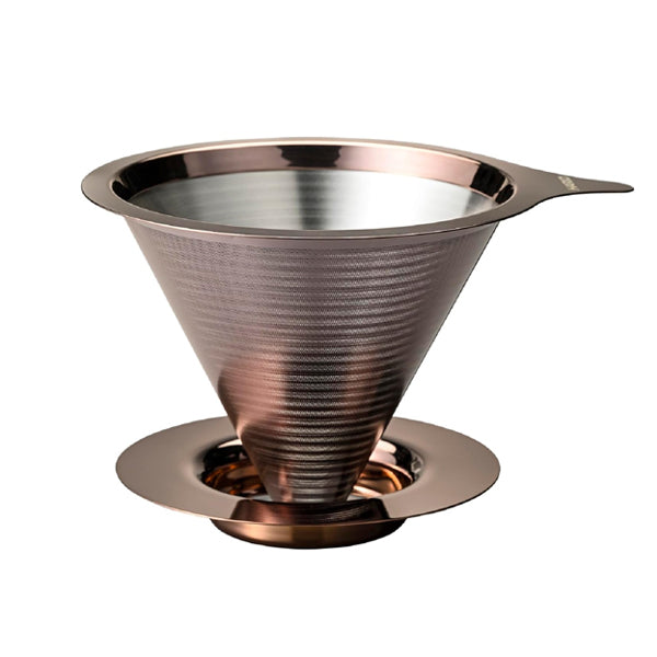 Hario Double Mesh Metal Coffee Dripper - Stainless Steel Pour Over Filter for Home & Office Brewing - Perfect for Specialty Coffee Lovers & Baristas