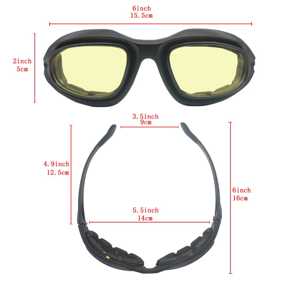 Bernard Bertha Motorcycle Riding Goggles - UV Protection, Anti-Fog with 4 Interchangeable Lenses for Men & Women - Ideal for Motorcycling, Cycling, ATV Riding & Outdoor Sports