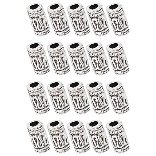 20Pcs DIY Beard Beads - Retro Alloy Hair Dreadlocks Beads for Men, Hair Bracelet Pendant Necklace Braiding Accessories - Perfect for Cosplay, Festival, and Bohemian Style (Hair & Beard Jewelry)