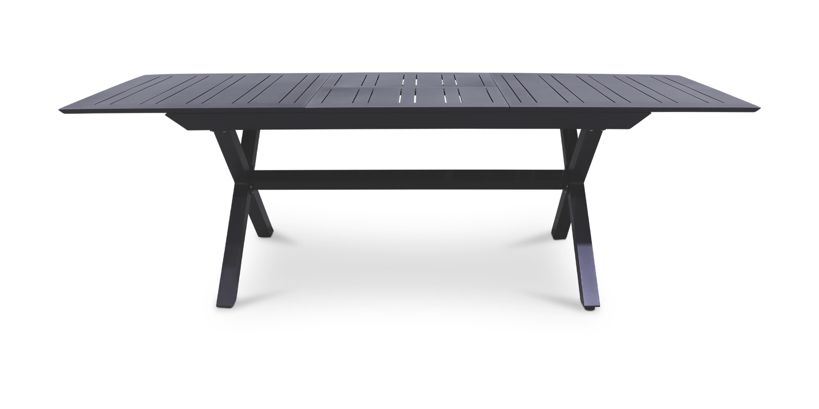 Gunmetal Outdoor Dining Set with Rope Chairs - Caribbean Style Extendable Patio Table for Backyard, Poolside & Beach Entertaining