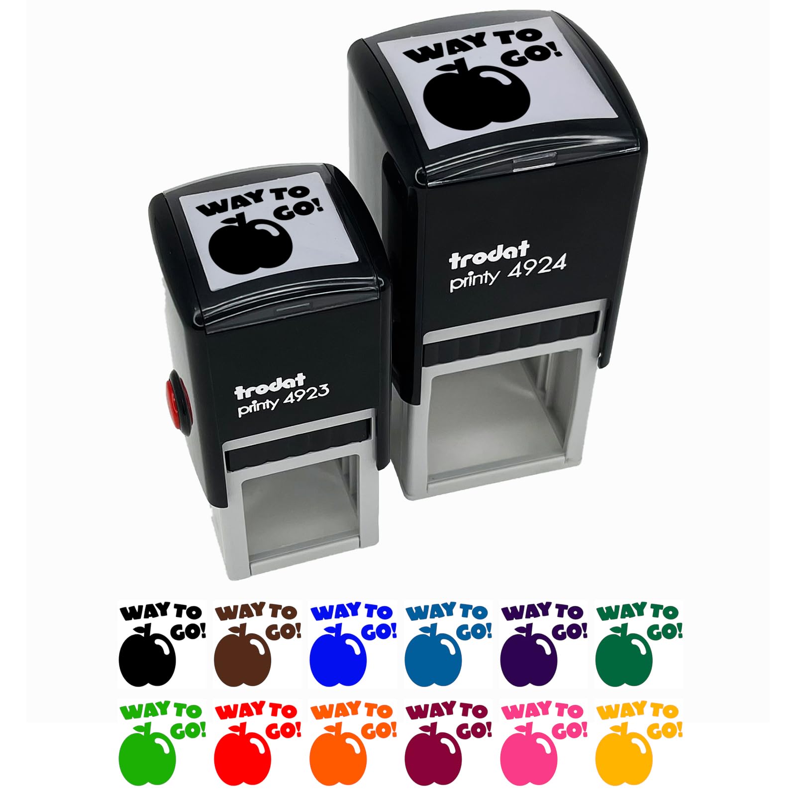 Apple Teacher Motivation Self-Inking Rubber Stamp - 1 Inch Small Red Ink Stamper for Classroom Rewards & Student Encouragement