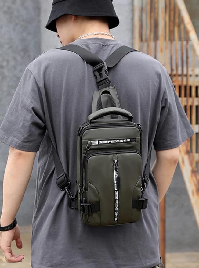 Waterproof Sling Backpack with USB Charging Port for Men & Women - Lightweight Crossbody Bag for Travel, Hiking, Gym, Jogging & Daily Use | Perfect for Outdoor Activities, Commuting & Work