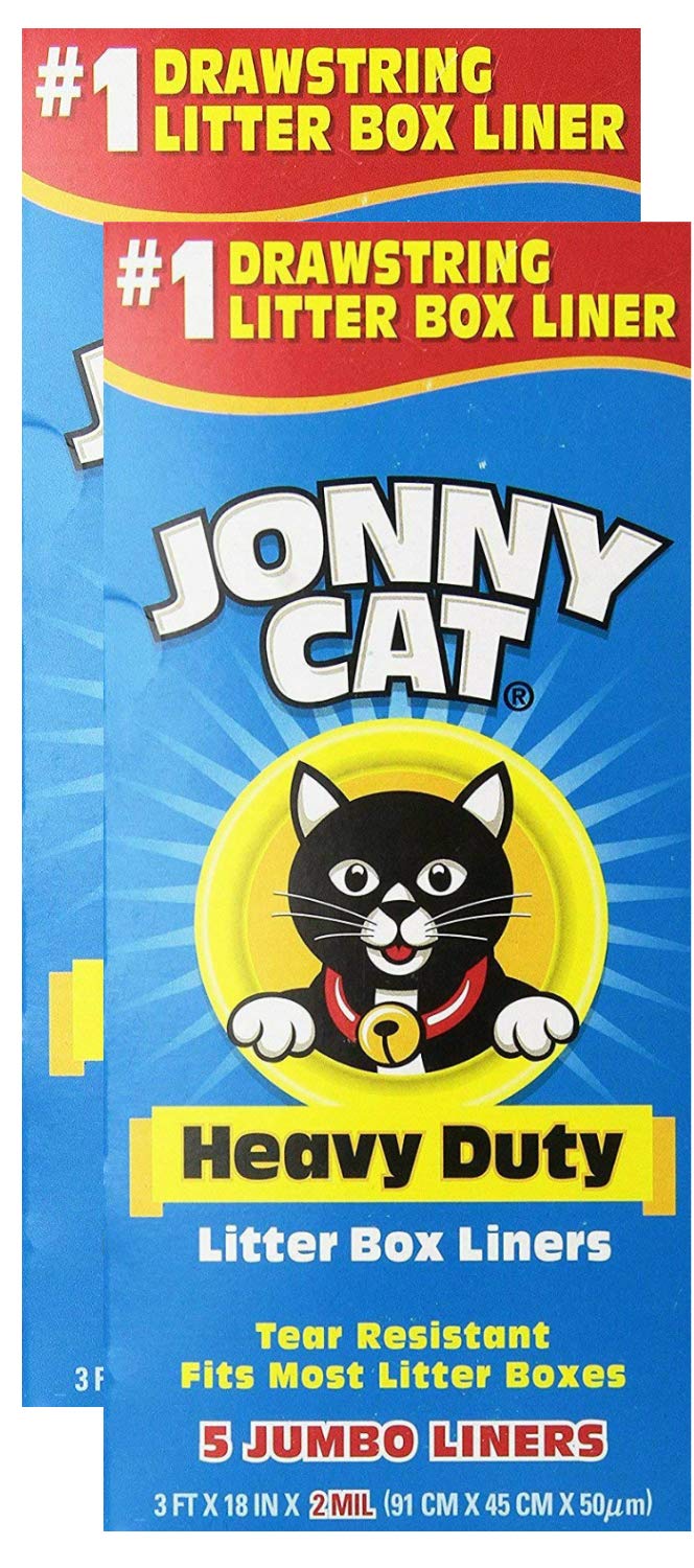 JONNY CAT Heavy Duty Litter Box Liners - Extra Large Jumbo Size - 5 Liners per Box (2 Pack) - Leak Proof & Odor Control for Cat Litter Boxes - Ideal for Multi-Cat Households & Large Cats