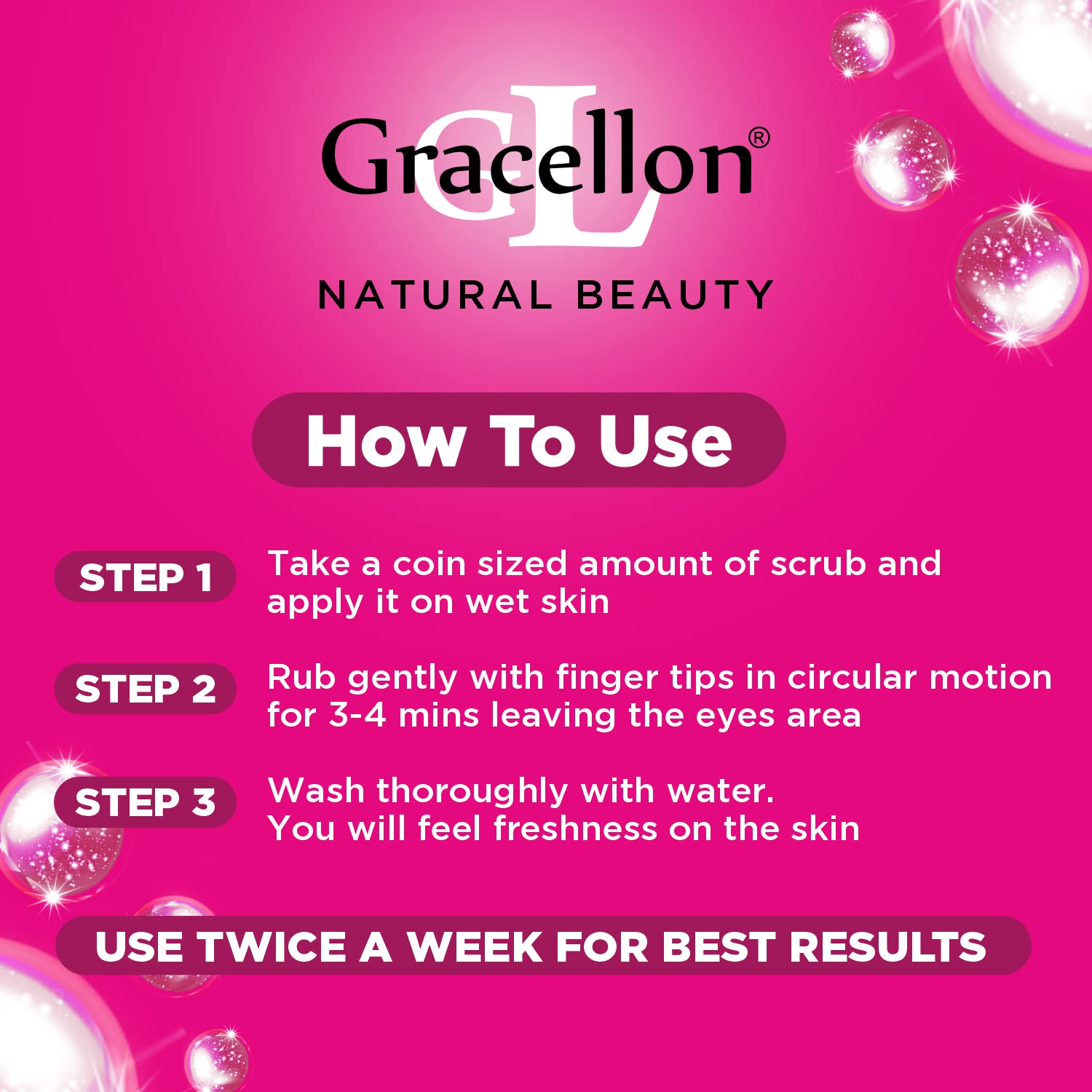 Gracellon Skin Whitening Face & Body Massage Scrub - Instant Exfoliation for Brighter Skin, Even Skin Tone - Paraben & SLES Free - Perfect for Daily Skincare & Spa Treatments