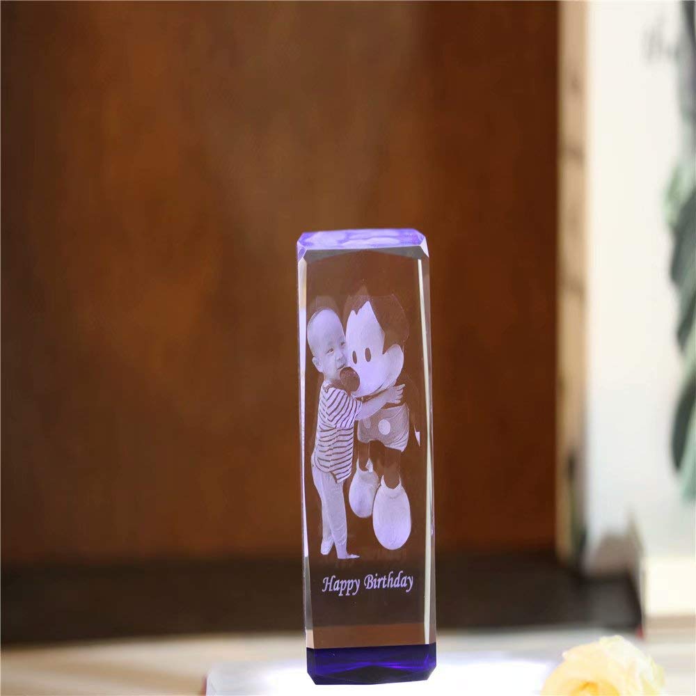 Custom 3D Holographic Crystal Photo Engraving - Personalized with Your Picture | Unique Wedding, Anniversary, Christmas & Birthday Gift Idea | Perfect for Home Decor, Office Display & Special Occasions