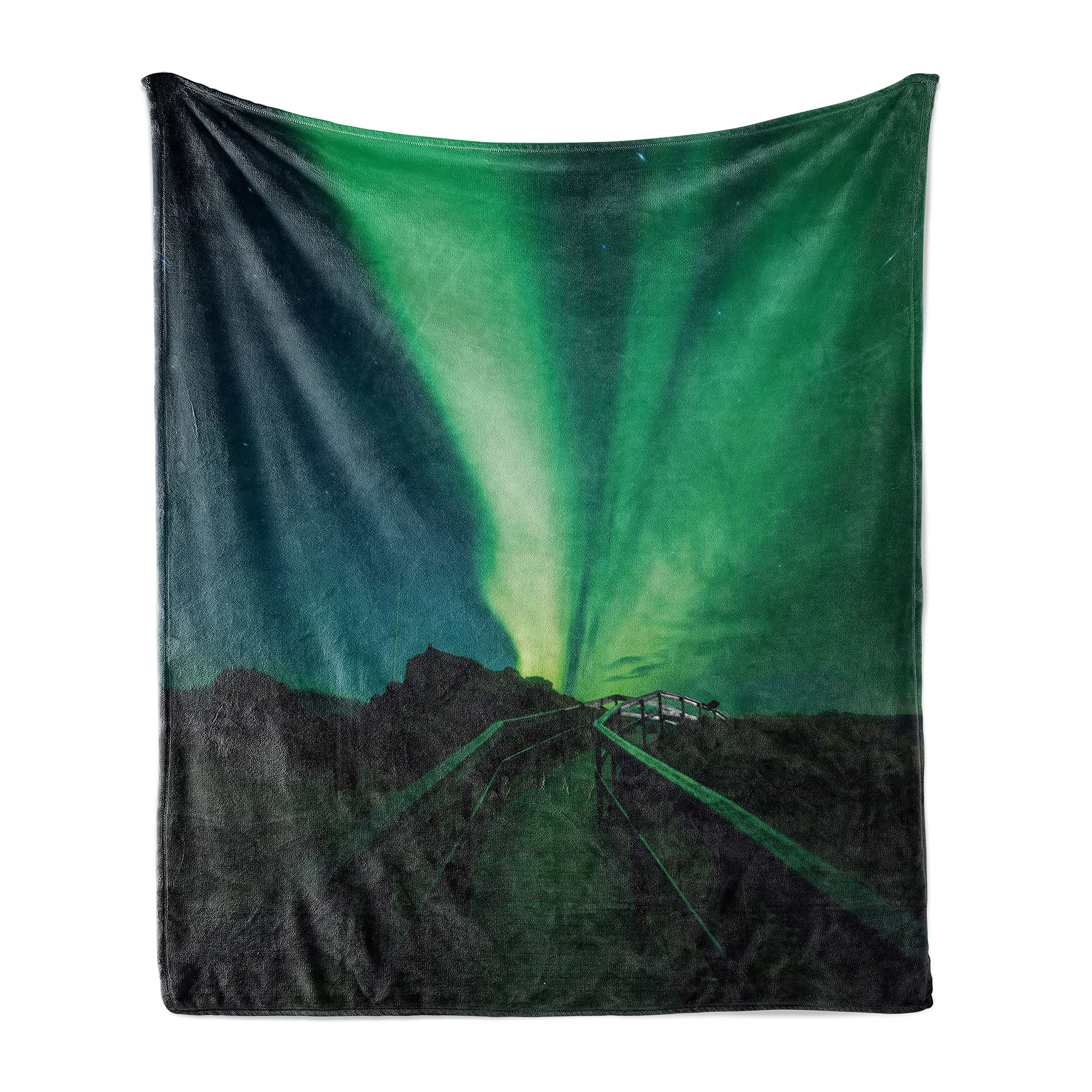 Ambesonne Aurora Borealis Flannel Fleece Throw Blanket - 50