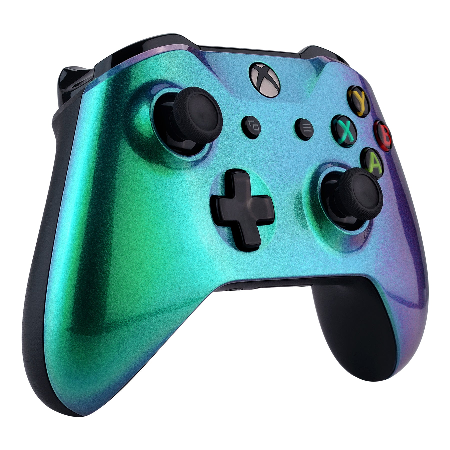 eXtremeRate Chameleon Green & Purple Faceplate Cover - Replacement Front Housing Shell Case for Xbox One X & One S Controller (Model 1708) - Perfect for Gaming, Customization & Controller Repair - SXOFP19