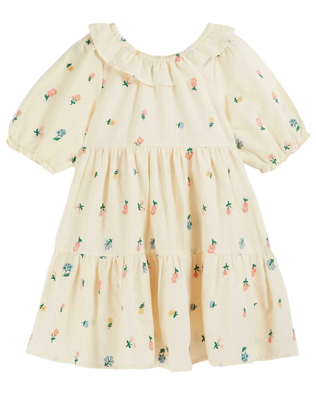 Emile et Ida Embroidered Banana Print Dress - Floral Summer Midi Dress for Women, Perfect for Beach Vacations, Garden Parties & Casual Outings