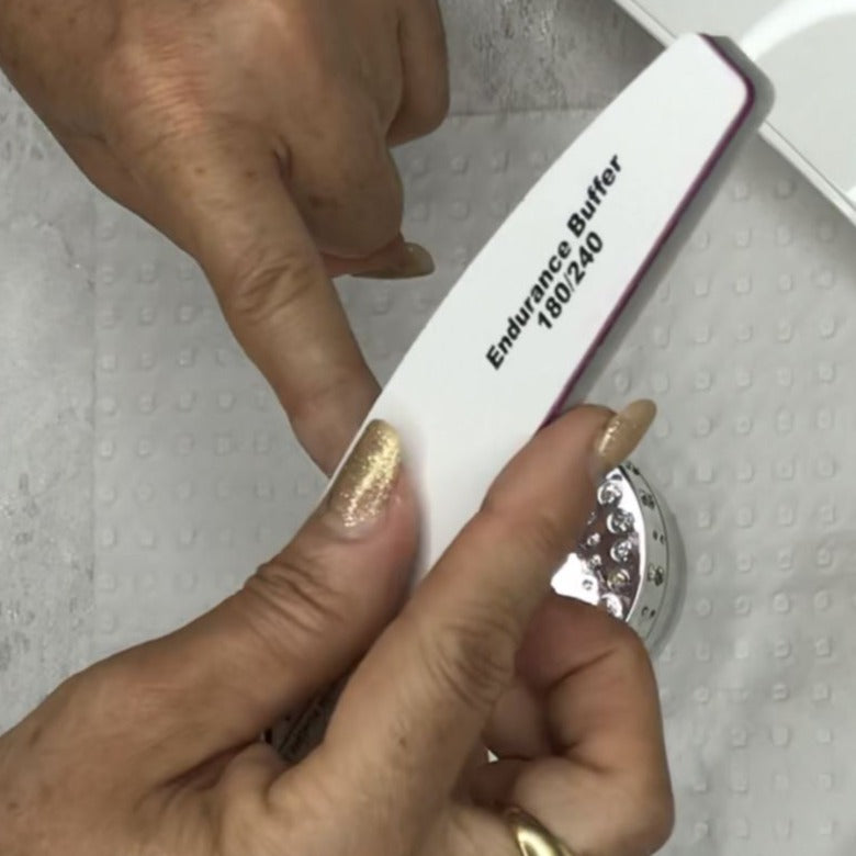 Premium 180/240 Grit Nail File Buffer - Dual Grit Endurance Nail File for Strong, Smooth Nails - Perfect for Home Manicures & Professional Salon Use