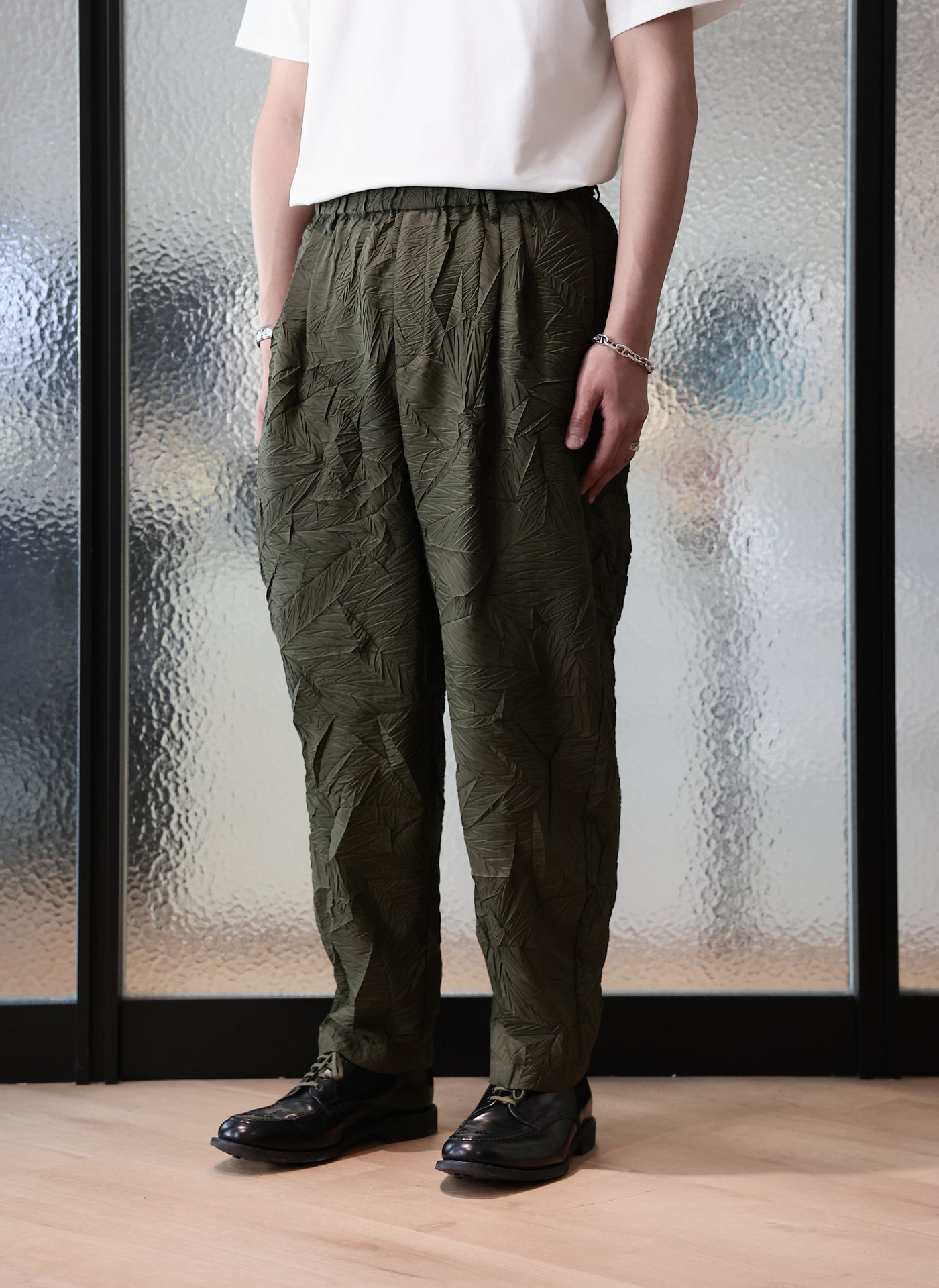 Distorted Pleated Polyester Easy Pants for Women - Comfortable Casual Lounge Pants for Home, Travel & Yoga