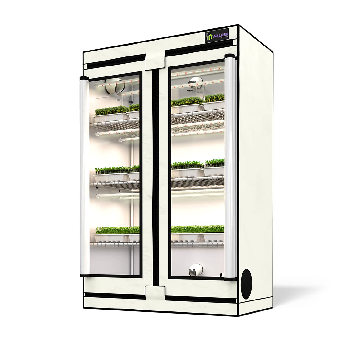 3 Tier Walden White LED Grow Tent Kit for Indoor Plants - Hydroponic System with Active Grow Seeds & Starts - Perfect for Home Gardening, Herbs, Vegetables & Flowers