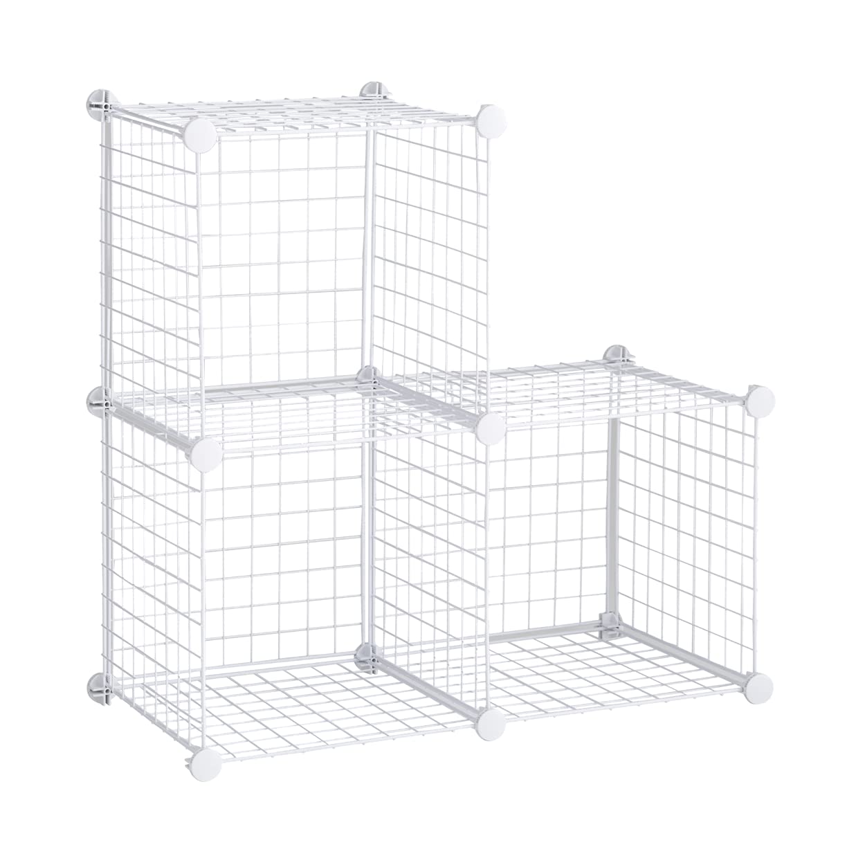 Rubbermaid 3-Piece Stackable Wire Storage Cube Set - Easy Assembly, White - Multi-Purpose Home Organizer for Closet, Bookshelf, Toy Storage & Room Organization - Perfect for Bedroom, Office & Kids' Playroom
