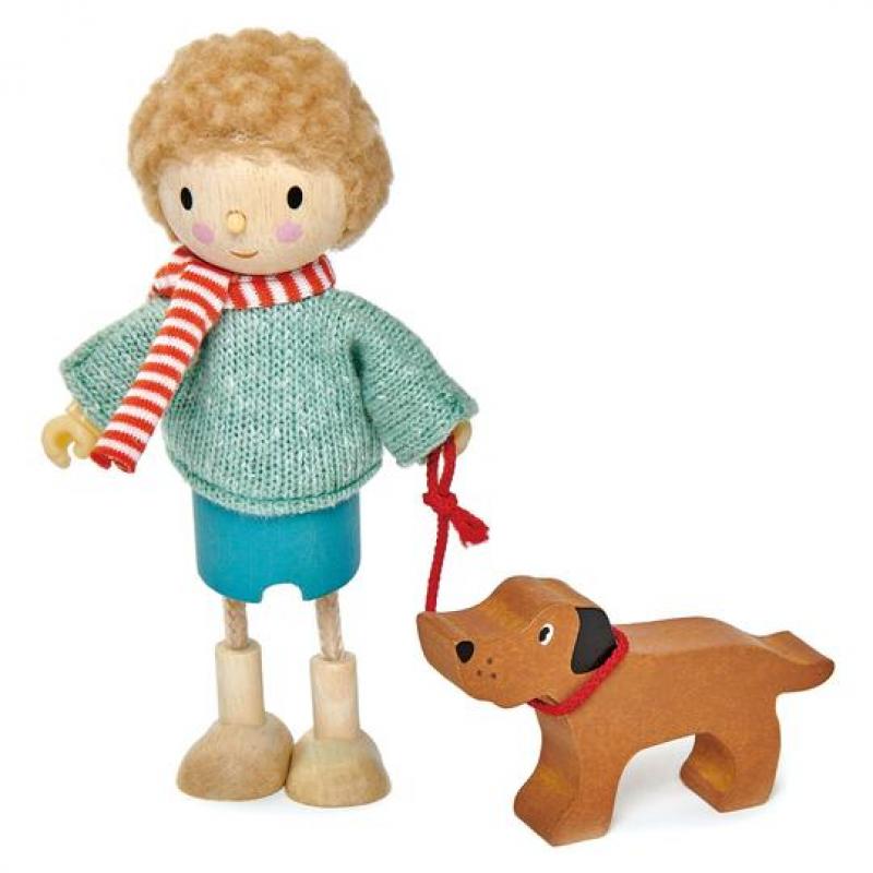 Mr Goodwood and His Dog - Premium Handcrafted Wooden Figurine for Home Decor & Collectors | Perfect Gift for Pet Lovers & Unique Home Accent