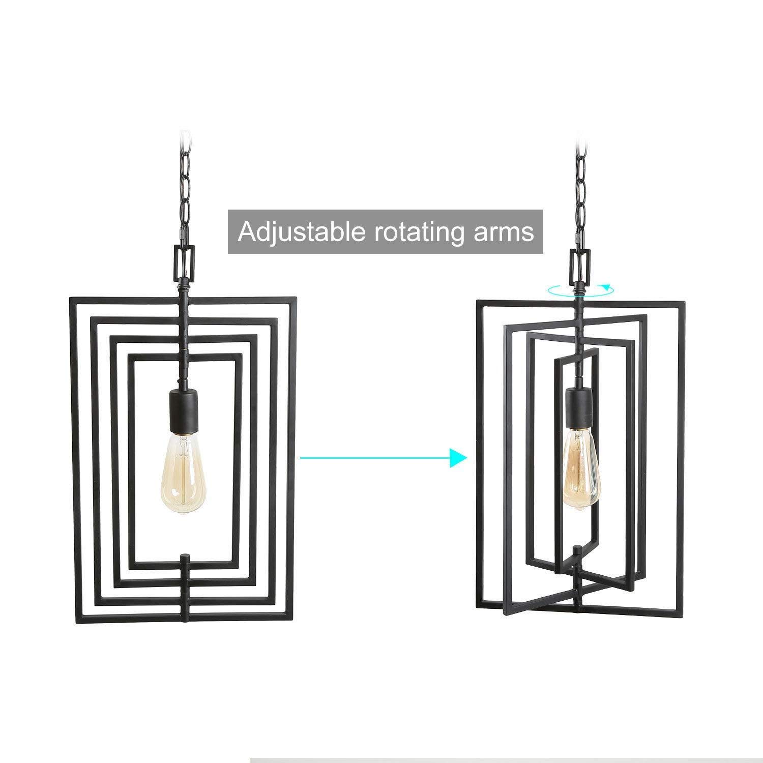 KSANA Adjustable Black Pendant Lighting for Kitchen Island & Foyer Chandelier - 12