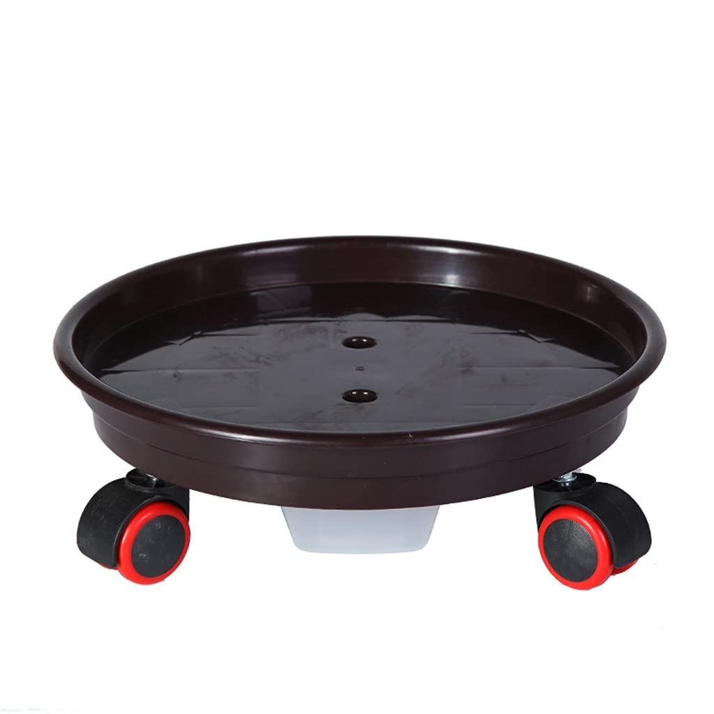 Heavy Duty Rolling Plant Stand with Universal Wheels - 34CM Black Movable Flower Pot Tray & Potted Rack for Indoor/Outdoor Garden Decor - Perfect for Living Room, Patio, or Balcony Plant Display