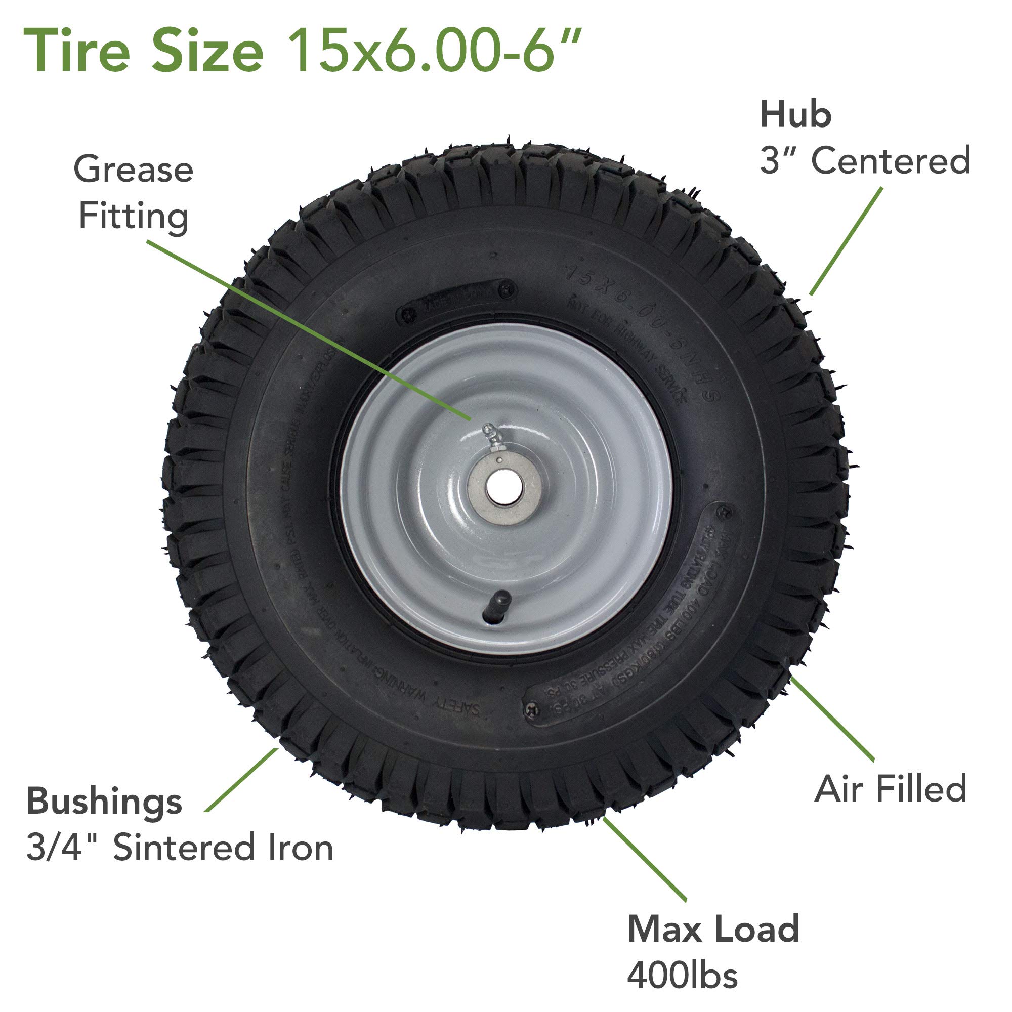 MARASTAR 21436-2PK 15x6.00-6'' Front Tire Assembly Replacement for Husqvarna Riding Mowers & Briggs & Stratton 30W Engine Oil - 48 Oz. 100028 | Compatible with Lawn Tractors, Zero-Turn Mowers & Outdoor Power Equipment | Durable Tires & High-Performance Oil for Smooth Operation
