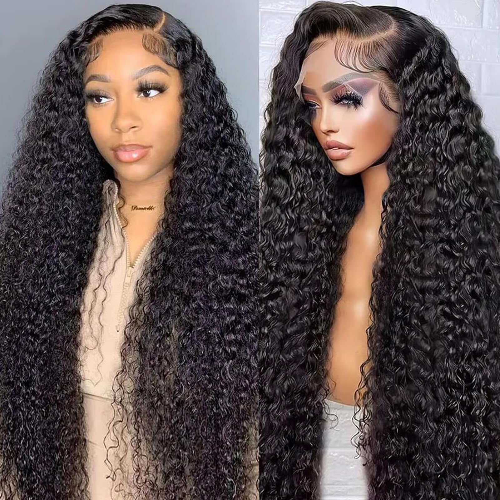 30 Inch Deep Wave Lace Front Wigs Human Hair 200% Density 13x6 HD Transparent Lace - Pre Plucked Bleached Knots Glueless Wigs for Women - Perfect for Cosplay, Daily Wear, and Special Occasions