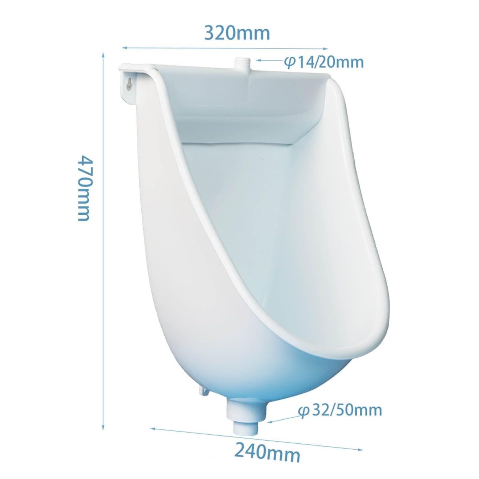 Portable Waterless Urinal for Men - Wall Mounted Plastic Urinal with Hose for Outdoor, Garage & Commercial Use - Mobile Toilet Solution for Camping, Construction Sites & Emergency Situations (Black)
