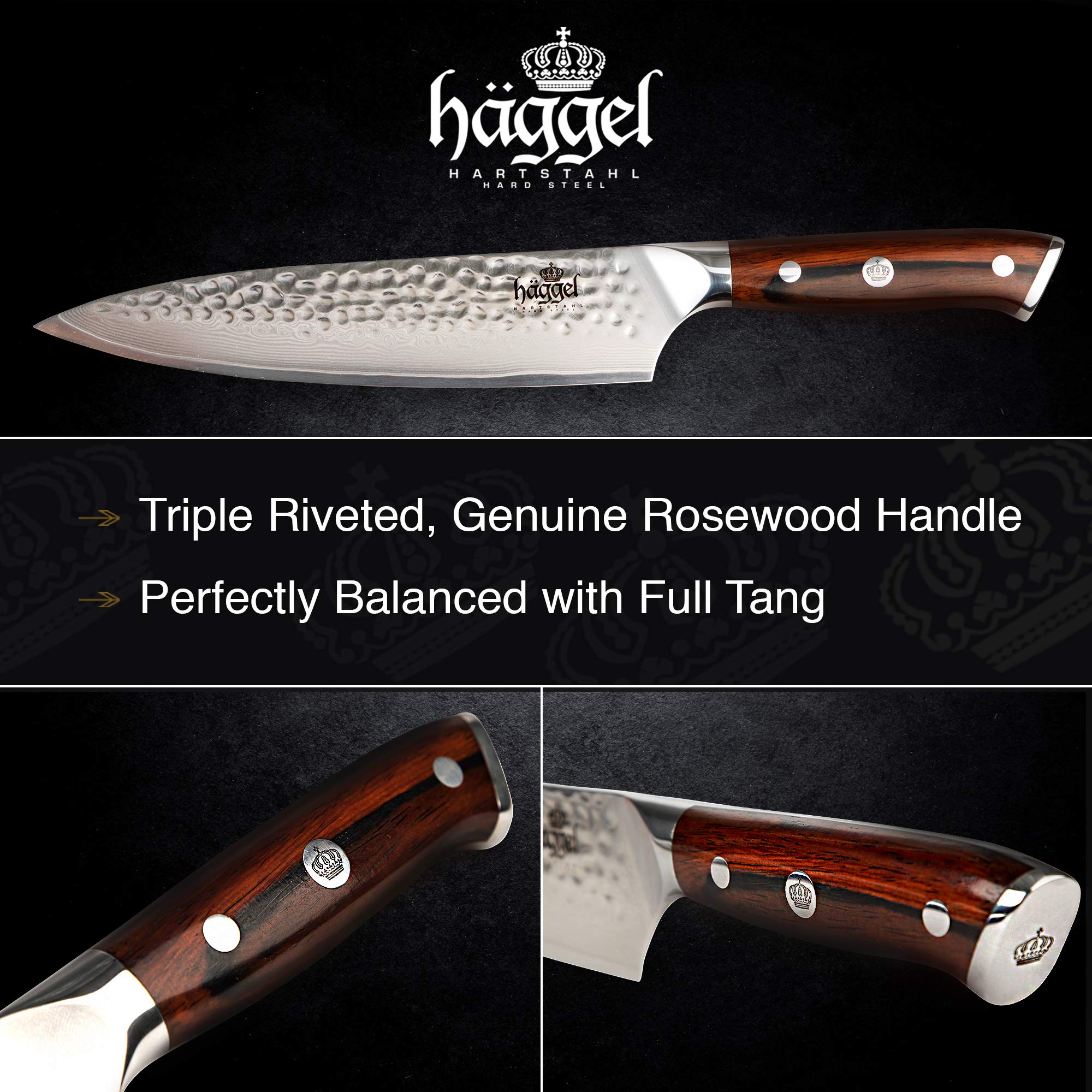 Ultra-Sharp 8 Inch Professional Chef Knife - Hand Hammered VG10 Stainless Steel Kitchen Knife for All-Around Food Preparation | Perfect Gift for Chefs & Home Cooks | Ideal for Slicing, Dicing, and Chopping Vegetables, Meat, and Herbs