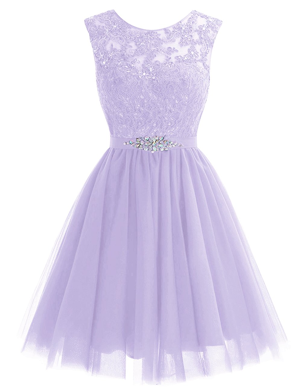 Elegant Short Lace Cocktail Dress with Crystal Sash for Homecoming - Perfect for Prom, Party & Special Occasions
