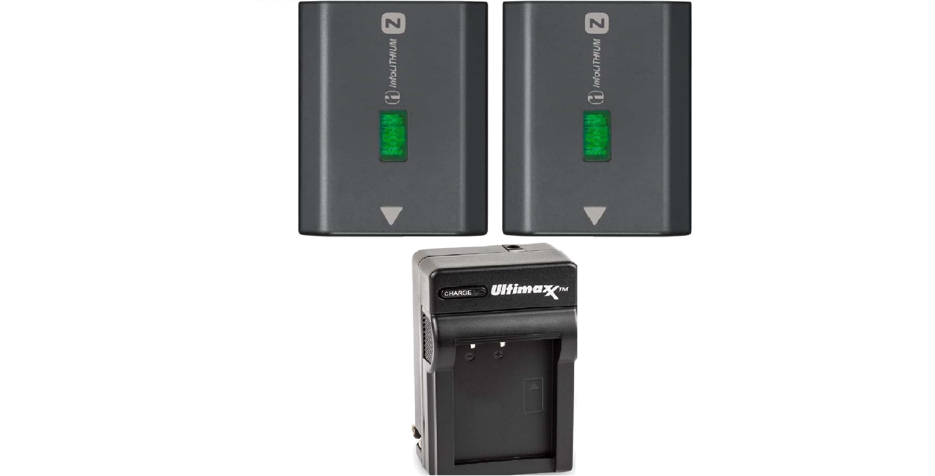 2 Pack Sony NP-FZ100 Rechargeable Lithium-Ion Battery 2280mAh with Ultimaxx AC/DC Rapid Charger for Sony Alpha A7 III, A7R III, A9 Digital Cameras - Perfect for Travel, Photography & Professional Shooting