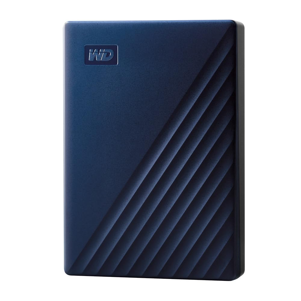 WD 4TB My Passport Portable External Hard Drive for Mac - USB 3.1/USB 3.0 Compatible, Password Protection & Backup Software - Navy Blue (WDBA2F0040BBL-WESN) - Perfect for Mac Backup, Data Storage & Travel Use