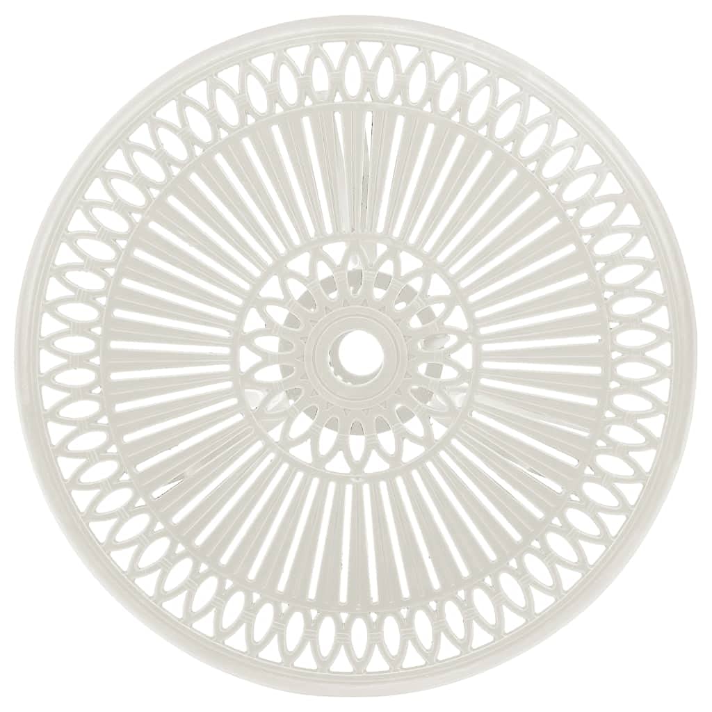 vidaXL White Round Cast Aluminum Patio Table - 24.4