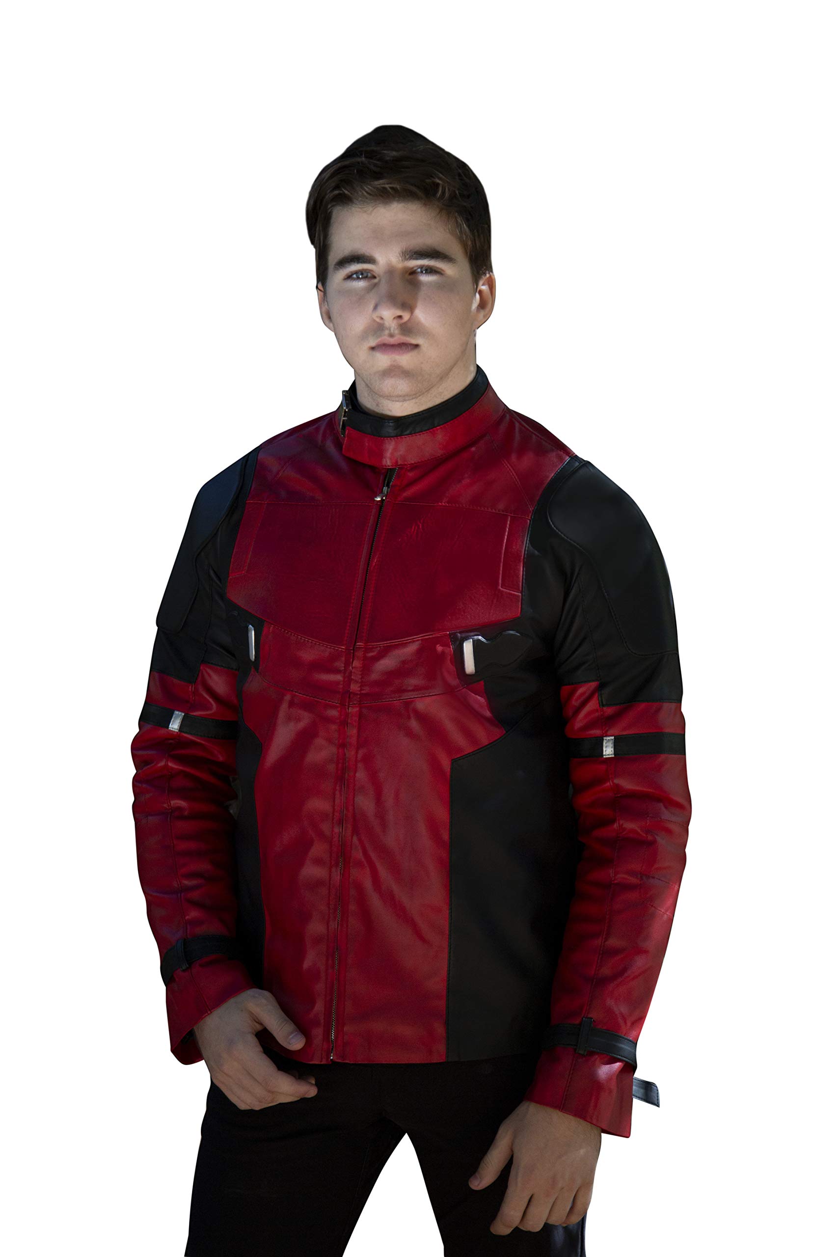 Deadpool Men's Faux Leather Jacket - Stylish Superhero Costume & Casual Wear for Cosplay, Halloween, and Everyday Fashion