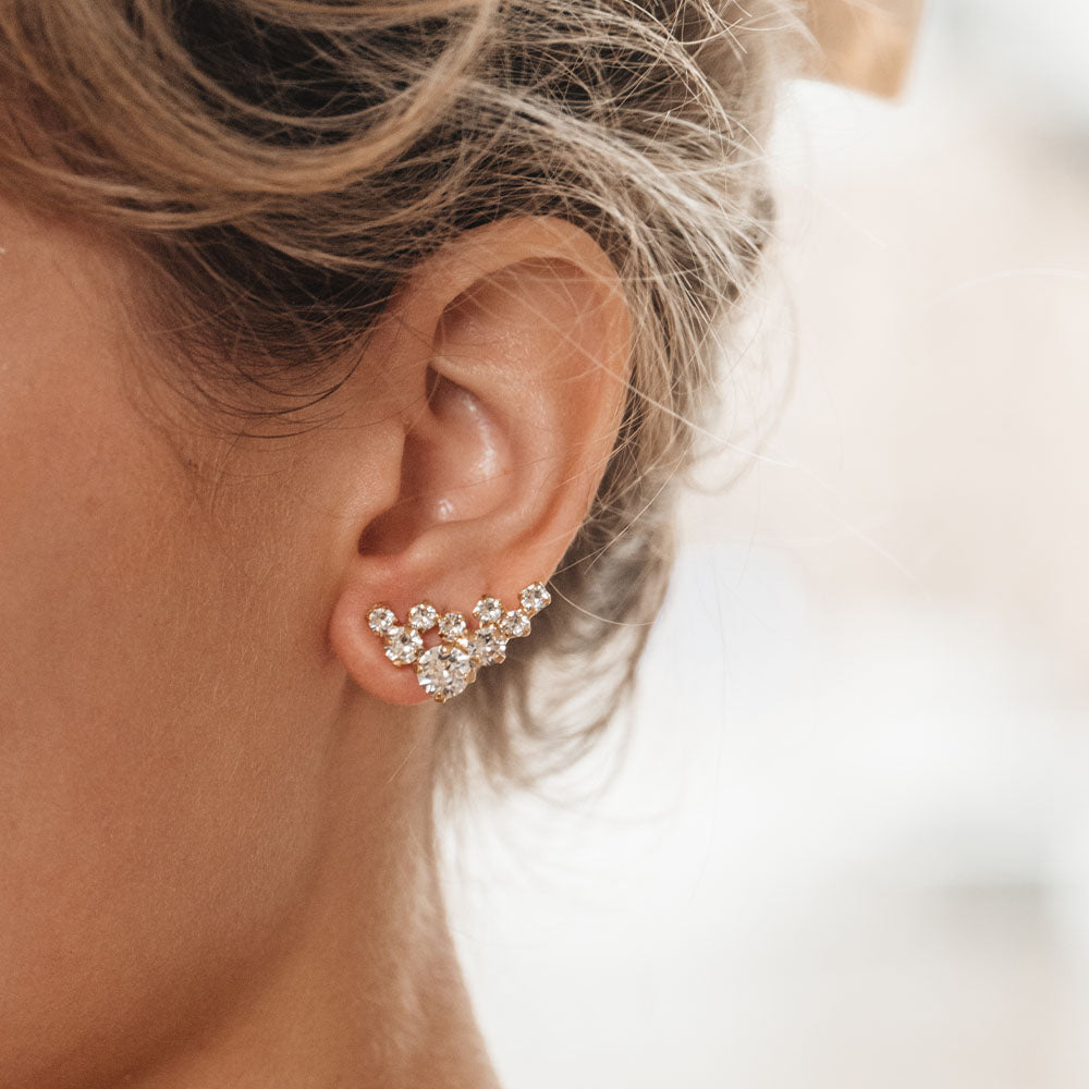 Sparkling Crystal Stardust Earrings for Women - Elegant Dangle Drop Earrings for Party, Wedding & Evening Wear