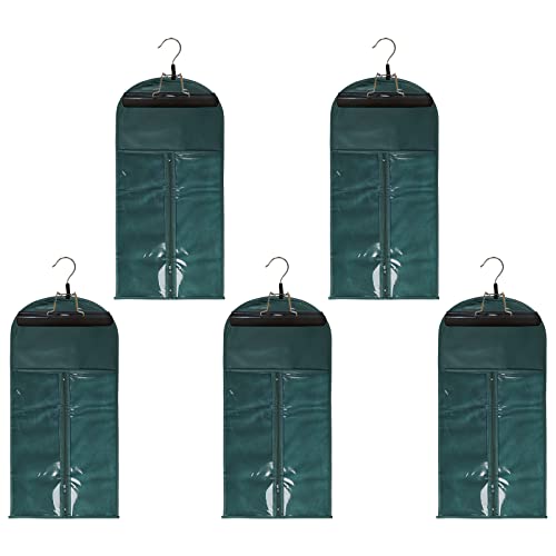 5pcs Green Wig Bags+5pcs Black Hangers