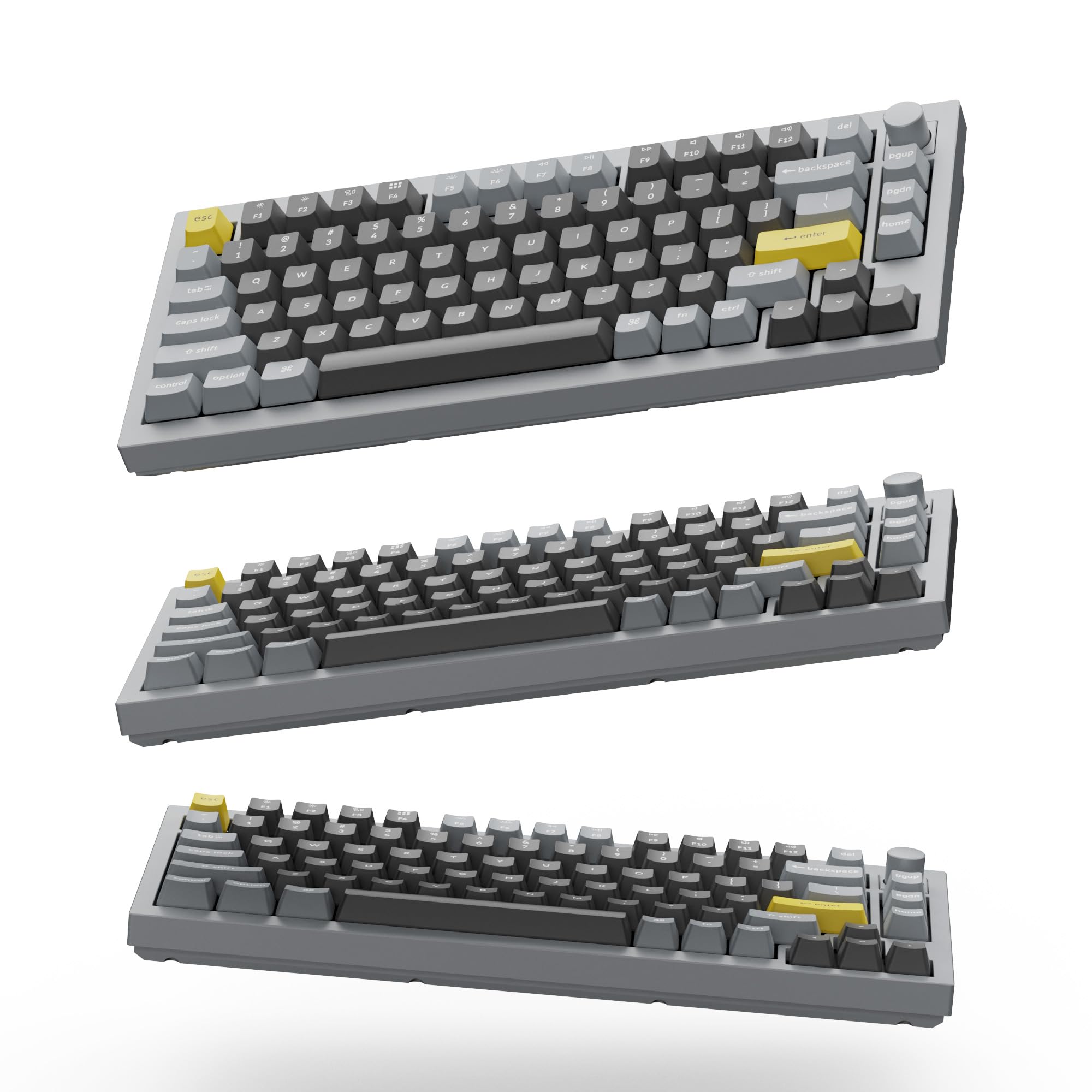 Keychron Q1 RGB Wired Custom Mechanical Keyboard with Knob - 75% Layout, QMK/VIA Programmable, Hot-Swappable Gateron G Pro Brown Switches, Double Gasket Design for Mac/Windows/Linux (Grey) | Perfect for Gaming, Coding & Office Work