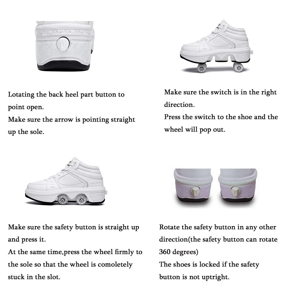 2-in-1 Roller Skates & Sneakers for Men Women - Retractable Wheel Shoes for Outdoor Fun, Fitness & Commuting - Perfect for Skating, Walking & Urban Travel