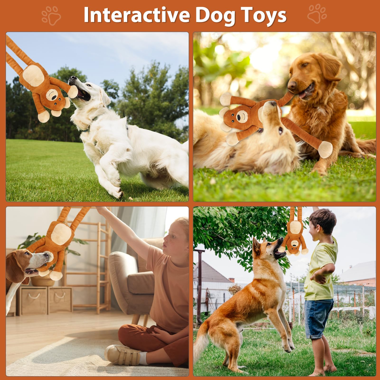 Durable Large Squeaky Dog Toys - Tough Tug-of-War Interactive Puppy Chew Toys for Small, Medium & Big Dogs | Perfect for Playtime, Training & Bonding with Your Pet