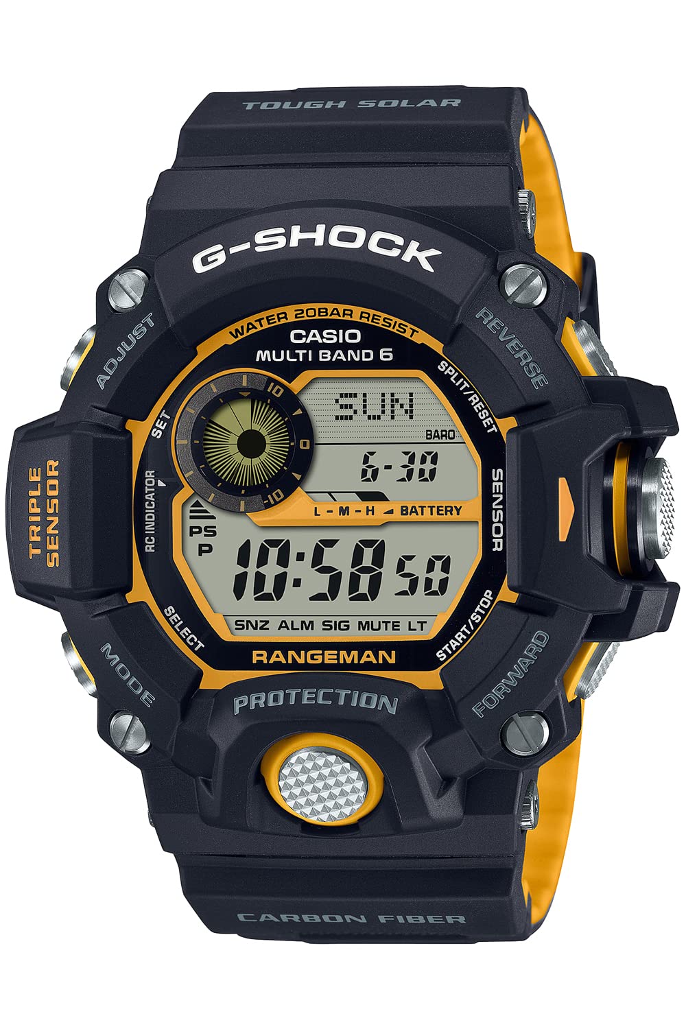 Casio GW-9400 Rangeman Solar Atomic Digital Watch - Shock Resistant, Tough Solar Power, Multi-Band 6 Atomic Timekeeping - Perfect for Outdoor Adventures, Hiking & Military Use