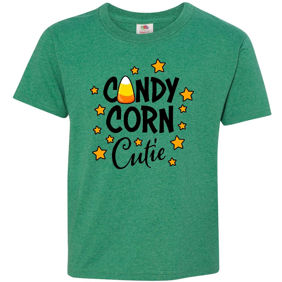 **Inktastic Candy Corn Cutie with Stars Youth T-Shirt - Fun Halloween Costume & Cute Kids Outfit for Trick or Treating**