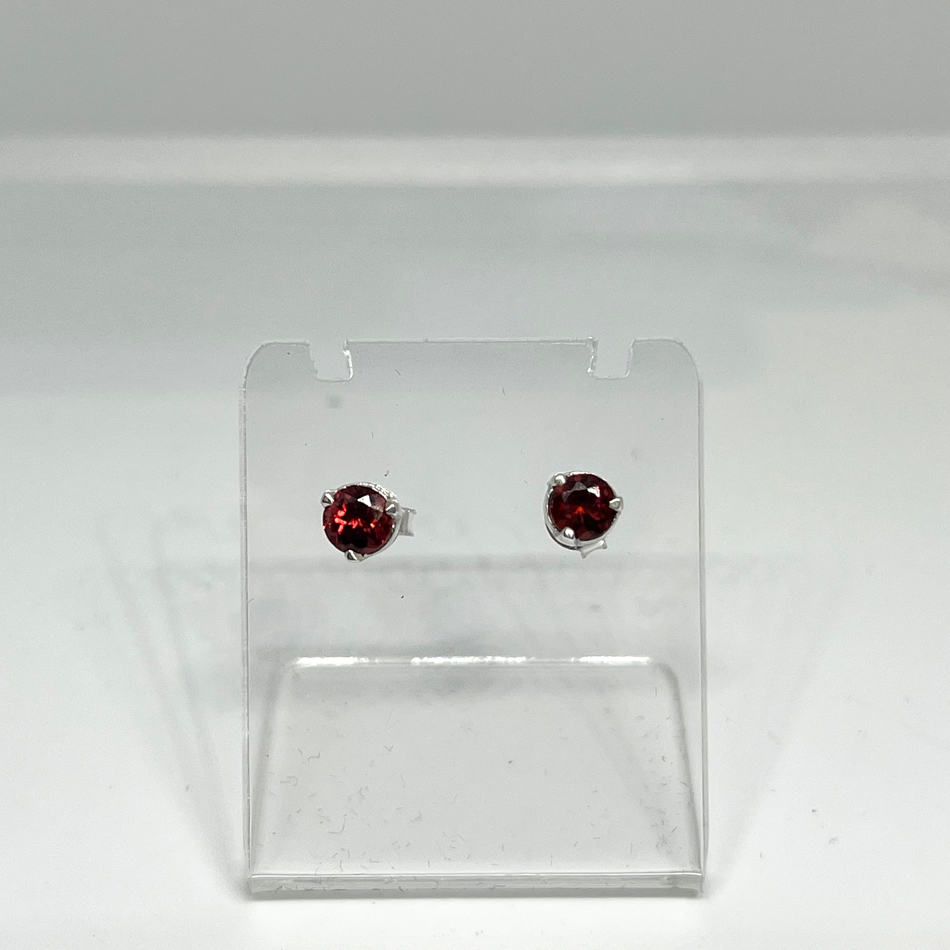 5mm Round Faceted Gemstone Stud Earrings - 3 Prong Set (PSE005) | Elegant & Durable for Daily Wear, Parties & Gifts