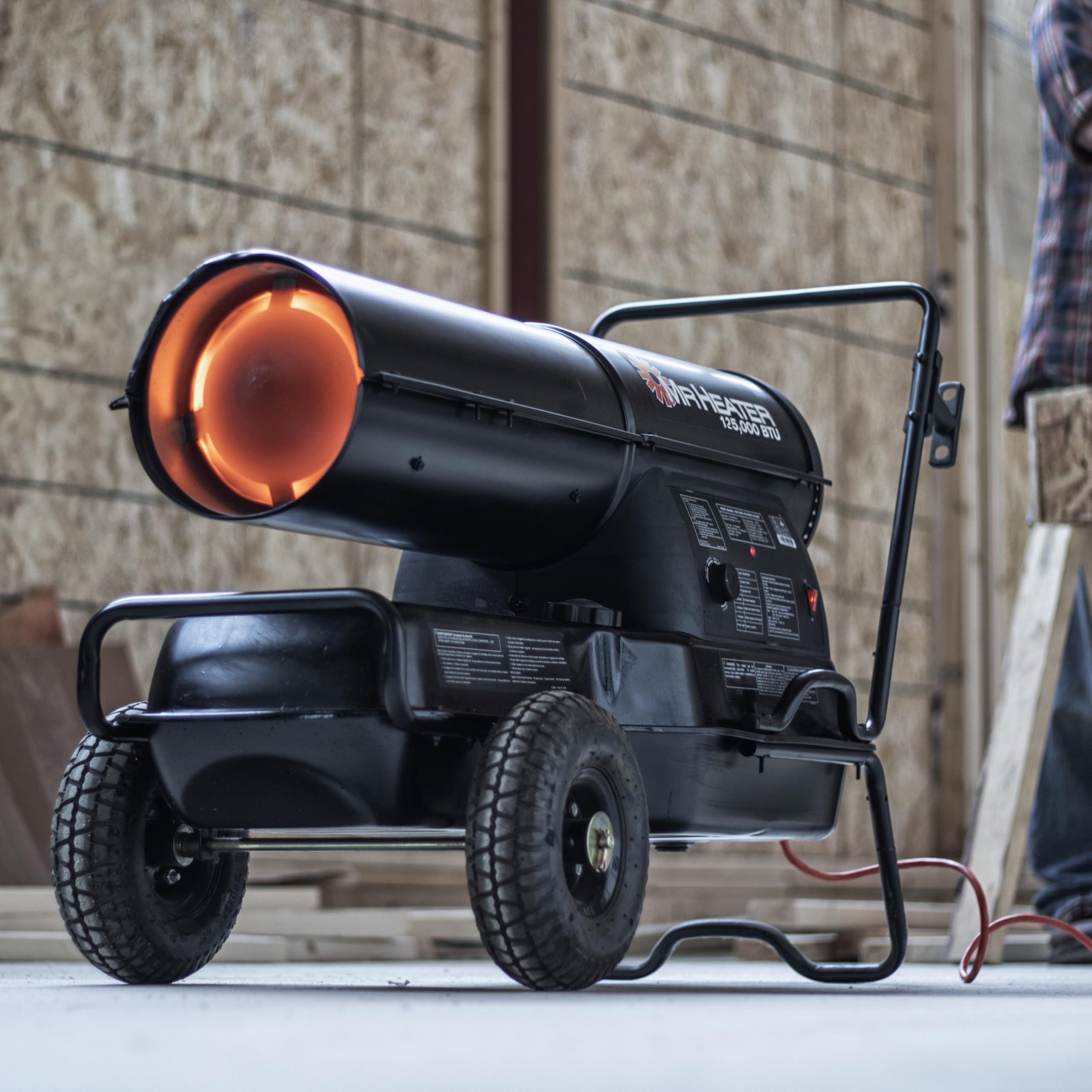 Mr. Heater 125,000 BTU Forced Air Kerosene Heater - Portable Garage & Workshop Heater for Construction Sites, Barns, and Outdoor Events