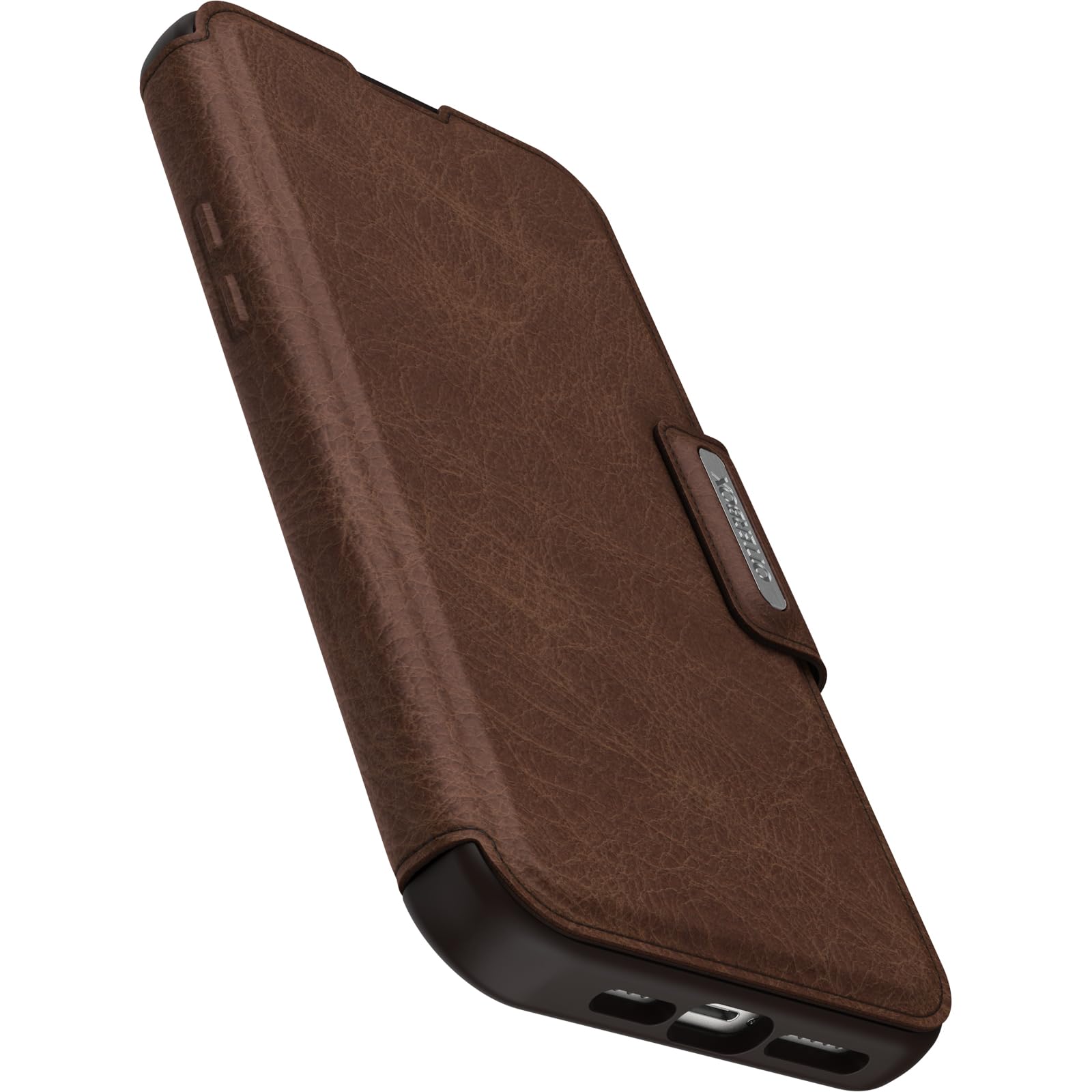 OtterBox Strada Premium Leather Case for iPhone 15 Pro Max with MagSafe - Shockproof & Drop Proof Military-Grade Protection (3x Tested), Built-in Dual Card Holders, Brown | Perfect for Business Professionals & Daily Commuters