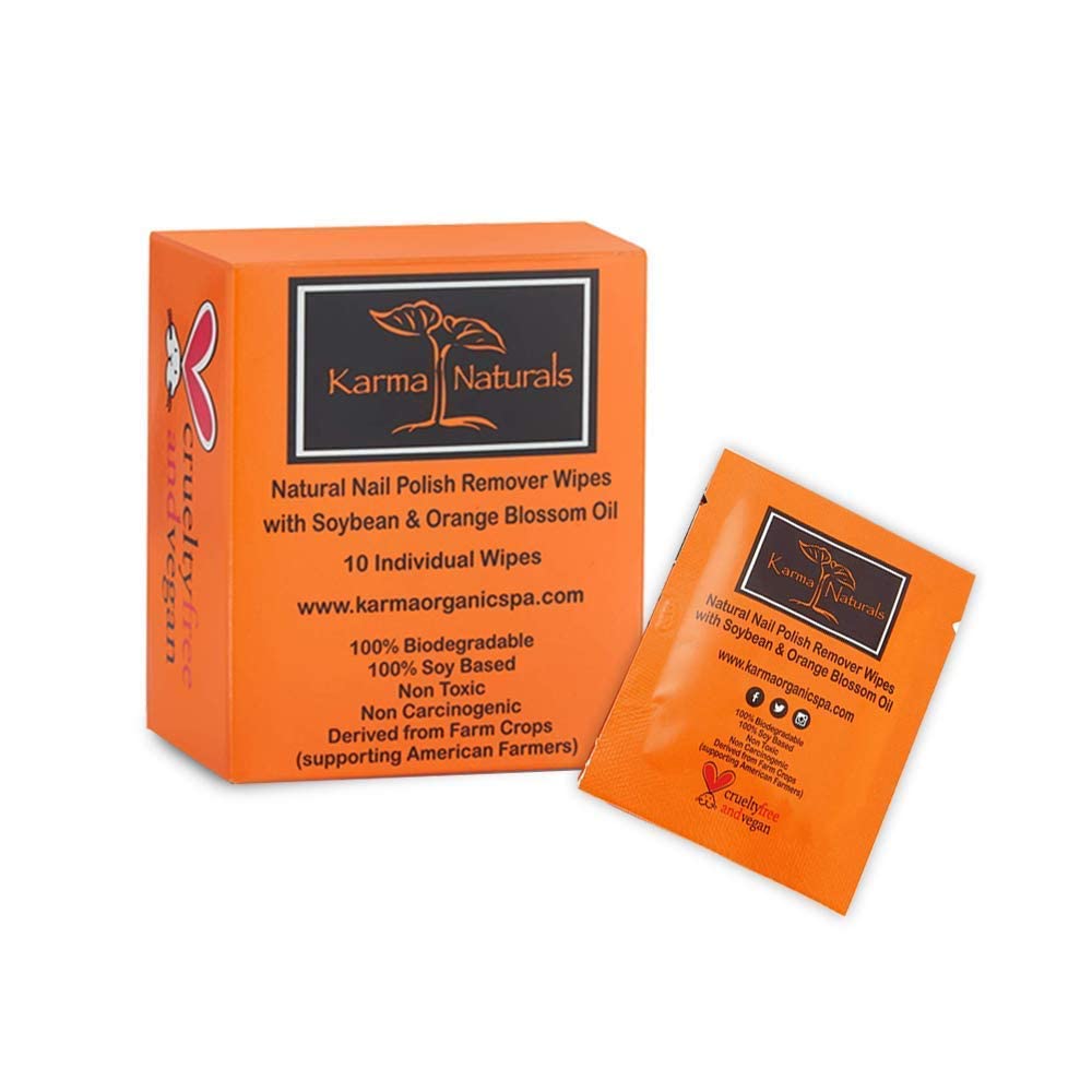 Organic Nail Polish Remover Wipes & Coconut Foot Peel Mask Bundle - 2 Pack Exfoliating Foot Mask + 10 Count Orange Blossom Nail Wipes for Spa Pedicure & At-Home Nail Care